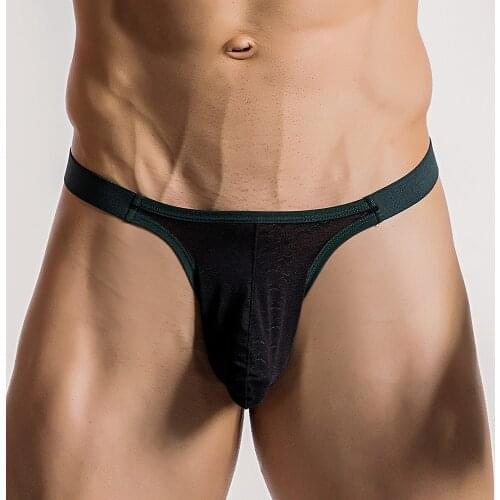 Underwear Mens T-Back G-String Briefs Sexy Breathable Thong Erotic Lingerie Tangas Underpants Costume Male Micro Bikini Panties