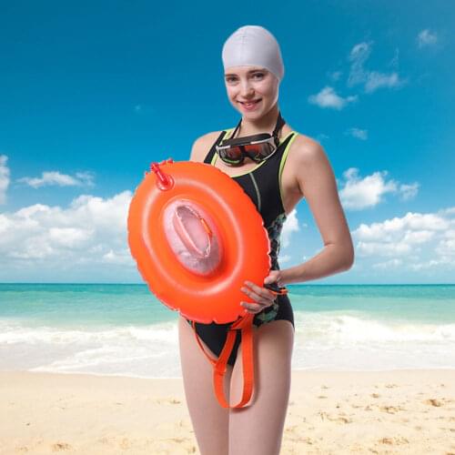 PVC Swimming Buoy Double Airbags Clothing Drowning Prevention Swimming Float Bag Safety Float Orange Conspicuous