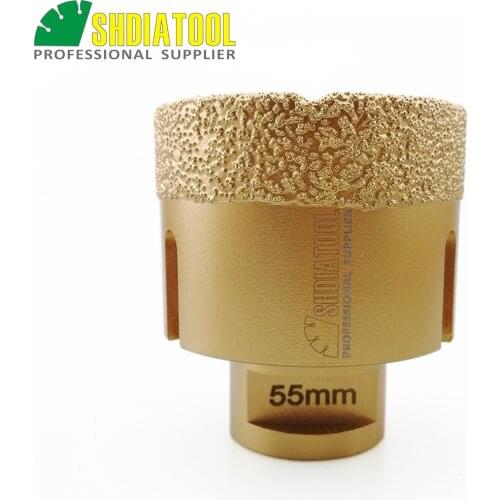 SHDIATOOL Diameter 55mm Vacuum brazed diamond drilling core bits with 15MM Diamond height hole saw granite marble ceramic