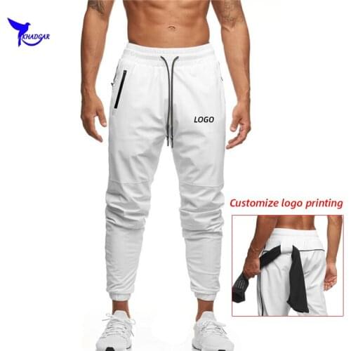 Custom LOGO Running Sweatpants Men Jogging Pants Quick Dry Bodybuilding Sport Training Trousers Male Gym Fitness Sportswear
