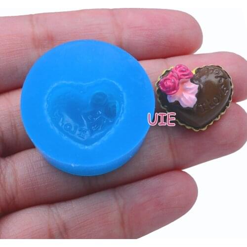 GYL275U 17.9mm x 15.0mm Heart-shaped Cake Silicone Mold Fondant Cake Decoration Candy Resin Clay Earrings Necklace Craft Soap