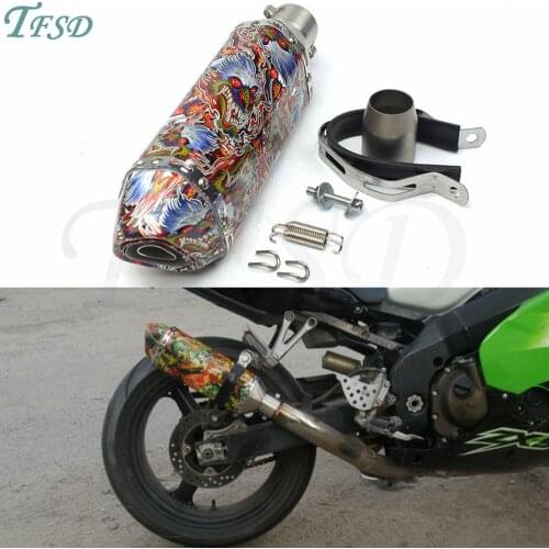 NEW fashion Muffler 36-51mm Universal Motorcycle for Akrapovic Exhaust pipe Modified Muffler for KAWASAKI NINJA 300R 250R ZX6R