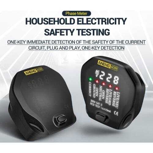 AC09 Socket Tester Electricity Testing Circuit Polarity Detector Wall Plug Test