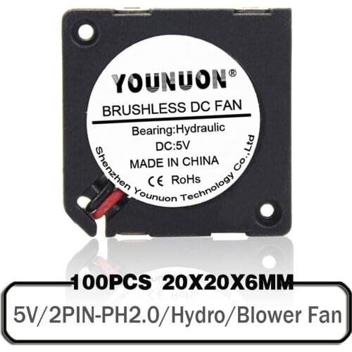 100PCS 2006 5V 2CM 20MM Blower Fan 20*20*6MM BlowerFan 12000RPM Hydro Ultrathin Fan Mini Laptop Fan 2wire