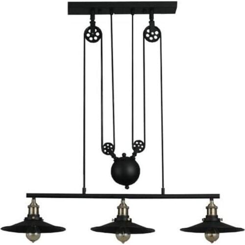 Vintage Pendant Lights Fixtures Loft Style Hanglamp Pulley Retro Lamp Black Metal Industrial Lighting Bedroom Dining Room Bar