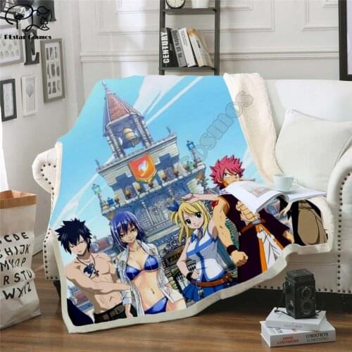 Fairy Tail funny cartoon Hooded Blanket 3D full printed Wearable Blanket Adults/Child Fleece Blanket style-3