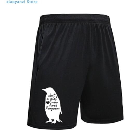 Penguin pants shorts Penguin Gift Animal Zoo Aquarium Gift Penguin Lover Print Just A Girl Who Loves Penguins men short pant