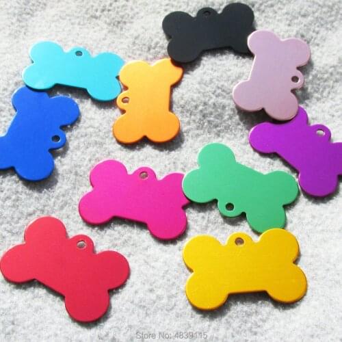 100pcs/lot Bone Shaped Aluminum Alloy Pet Dog ID Tags Blank Pet Tags Wholesale