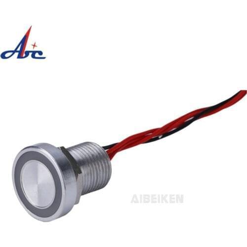 12mm 2A Momentary Piezo Switch Push Button Switch Flat Head Piezo Switch Waterproof IP68 Piezo Switch
