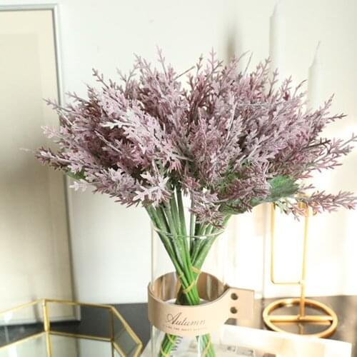 12 Pcs Artificial Plant Bouquet Artificials Flowers Wedding Wall Home Micro Landscape Decor Fake Silk Green Plants Leaves Decor