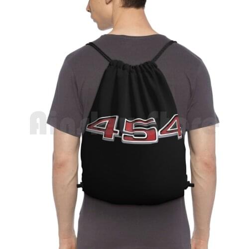 1970-1974 Chevelle 454 Emblem Backpack Drawstring Bags Gym Bag Waterproof 454 Super Sport Vintage Big Block Engine