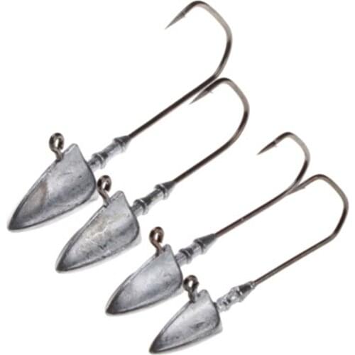 2pcs Triangle Head Hooks 3.5g 5g 7g 10g 14g 20g Ship type fishing hook soft worm jig Lure Hook Jig Head Fishing Tackle Hooks