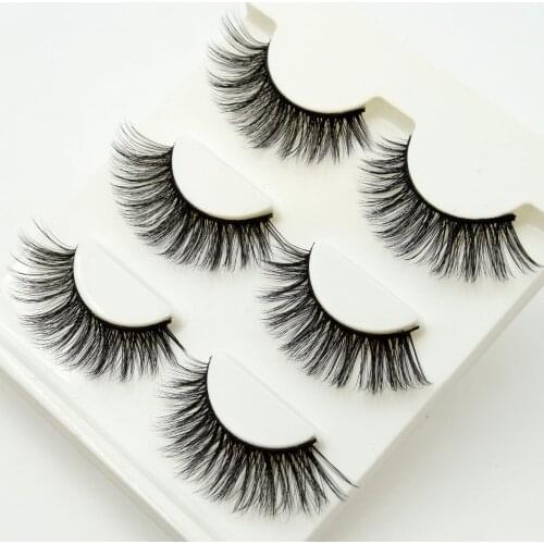 3pairs Lashes Visofree False Eyelashes Natural Multipack High Quality Handmade Eyelashes Cross Upper Lashes Fashion Lashes 3D09