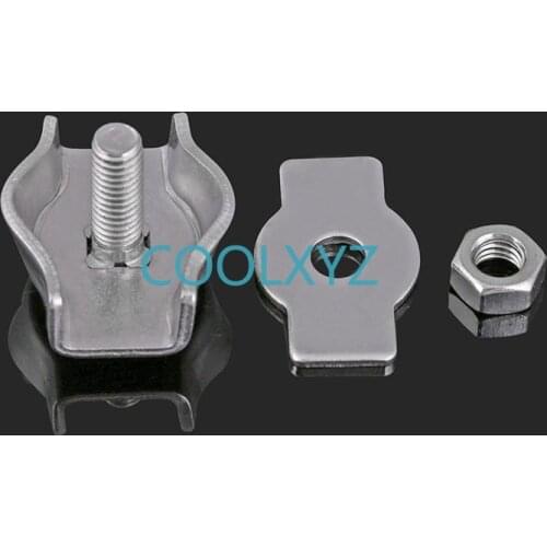 304 stainless steel wire rope chuck fastening chuck single clip double brake wire chuck wire rope card 2Pcs