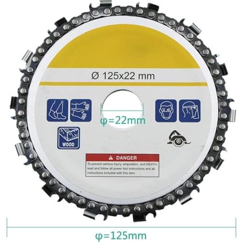 5 Inch Chain Grinder Chain Saws Disc Woodworking Chain Plate Tool 5 Inch Multi-Functional Wood Carving Disc Angle Grinding Tool
