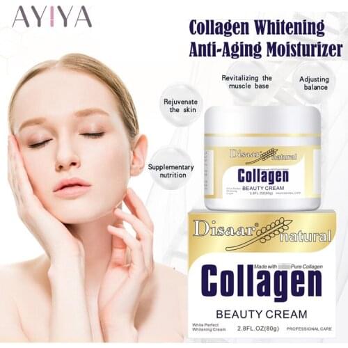 80g Face Cream Collagen Aloe Moisturizer Anti Wrinkle Anti Aging Nourishing Serum Collagen Brightening Whitening Gel Skin Care