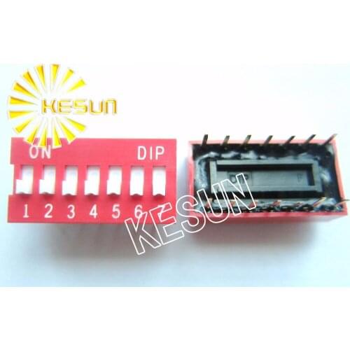 FREE SHIPPING 10PCSx 100% Original DS-07 7P 2.54mm Gold-plated DIP Switch DS-07-V