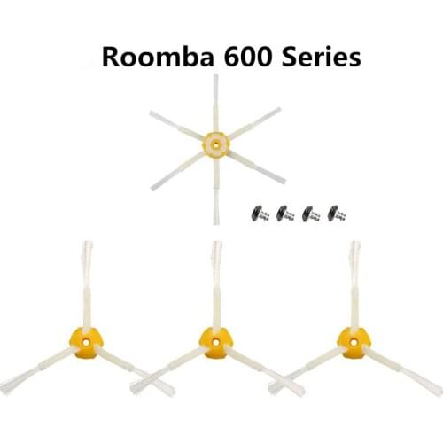 4pcs Accessories Side brush For Irobot Roomba 600 610 621 630 640 650 660 670 680 Robotic Vacuum Cleaner Spare Part (Free scre)