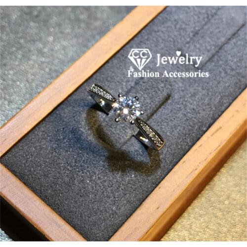 CC Trendy Rings For Women S925 Silver Cubic Zirconia Simple Ring Wedding Bridal Fine Jewelry Engagement Bijoux Femme CC1454