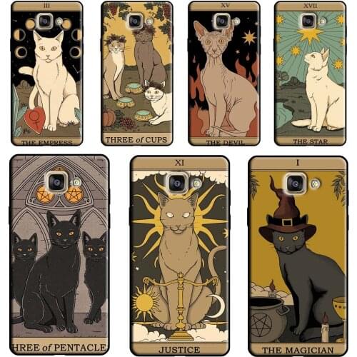 Cats Tarot Witchcraft Case For Samsung A9 A8 A6 A7 J8 2018 A3 A5 J4 J6 Plus J1 J3 J5 J7 2017 2016 Phone Cover