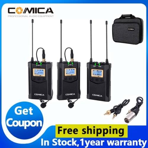 Comica CVM-WM100 PLUS podwójna klapa mikrofonu do aparatów Canon Nikon Fuji, kamer XLR, smartfonów