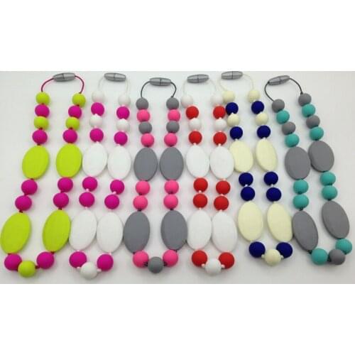 Baby Silicone Teething Necklace - Silicone Nursing kid Necklace - Baby wearing Necklace - Chew Necklace - Chewelry - Baby Shower