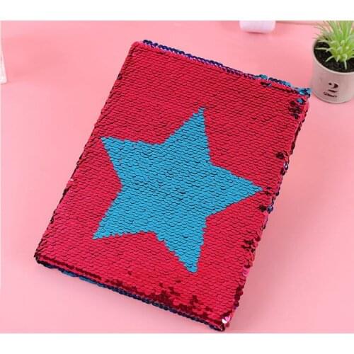 Shining Star Students Notebook Sequined Diary Book Birthday Gift For Kids Office Stationery Notebook Pink Girls Jornal Planner