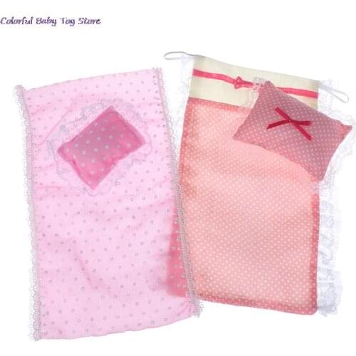 Dollhouse Single Bedsheet With Pillows Doll House Bedroom Furniture Pretend Play Toy