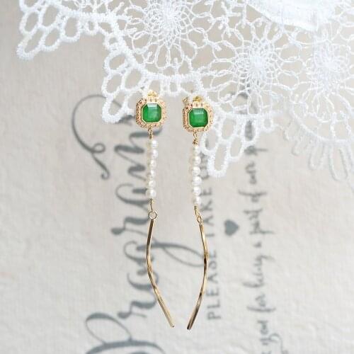 MoBuy 925 Sterling Silver Drop Earring Freshwater Pearl Tassel Long Earrings S925 Silver 10K Gold Plated Fine Jewelry EI049