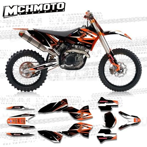 MCHMFG For KTM EXC SXF 125 250 300 450 530 2008 2009 2010 2011 Full Graphics Decals Stickers Motorcycle Background