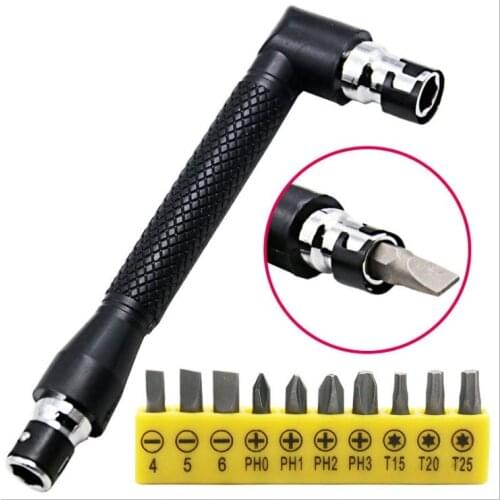 Dual Head L-shaped Mini Socket Wrench 1/4" 6.35mm Screwdriver Bits Key Tool And Screwdriver Bit Drill Set