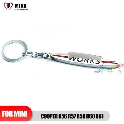 Fashion For Mini Cooper R56 R57 R58 R60 R61 1PCS Key Ring JCW Zinc Alloy Metal Keychain Car Styling Auto Ornament Decoration