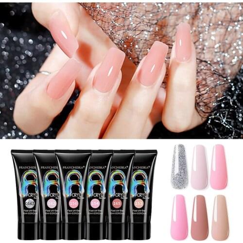 Nail Gel Kit Poly Nail Gel Set Nail Extension Kit for Nail Art Safe and Eco Natural and Long-lasting Complete Nail Extension