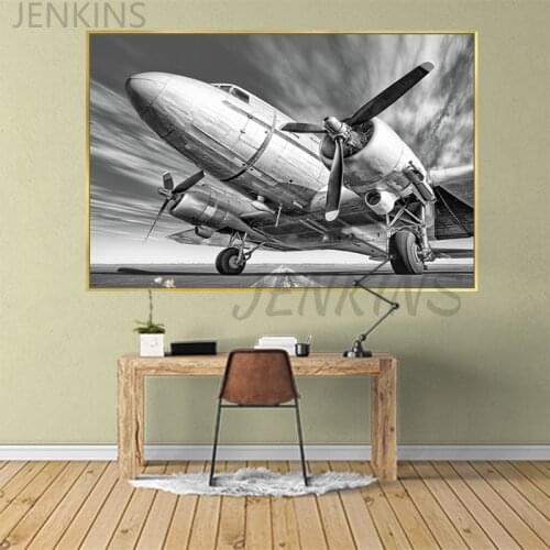 Wall Art Pictures World War II Fighter Aircraft Posters and Prints Painting Home Decor (No Frame) Wall Art for Living Room