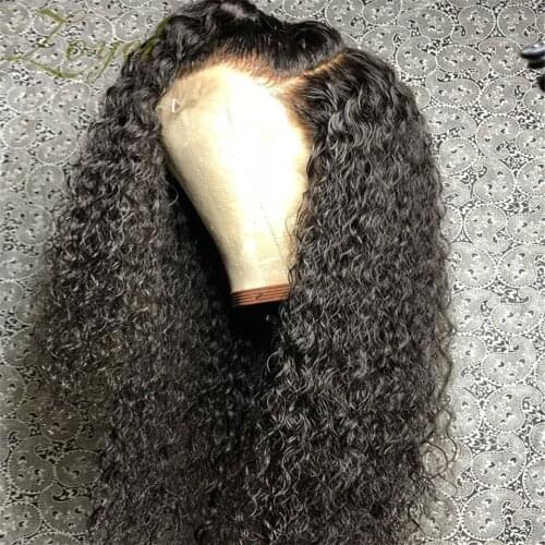 Zoyel Lace Front Wig Long Kinky Curly Wet Glueless Synthetic Soft Wig Heat Resistant Fiber Hair Wig For Black Women 24 Inch