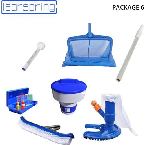 Swimming Pool 1 lots package Vacuum Cleaner with Brush cleaning and suction tool Pool Accessories skimmer Automatic Dispenser
