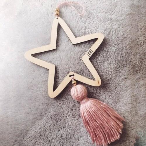 Craft Star Wall Hanging Decoration Nordic Style Kids Room Decoration Beads Tassel Pendant Photography Props