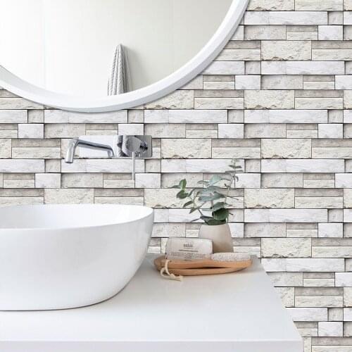 Removable Retro Tile Stickers 3D Wall Stickers for Kitchen Renovation Home Decoration Painting Peel and Stick Tile