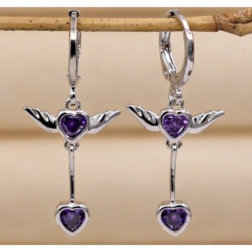 New Fashion Waterdrop earrings Drop Earrings for Womens earrings Silver color Filled heart Earrings Wedding Jewelry Gift