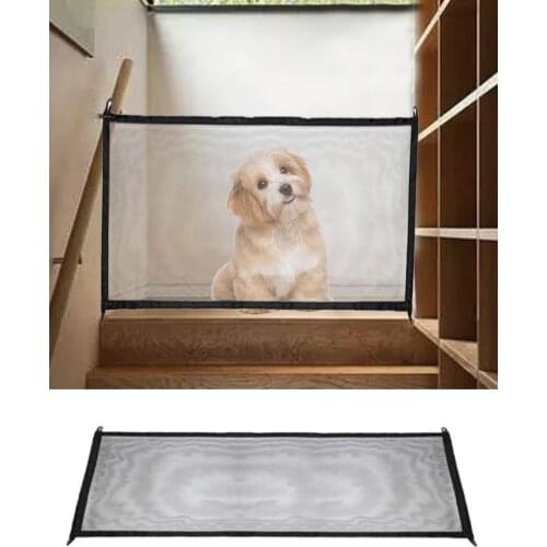 Pet Separation Net Portable Folding Safe Guard Indoor And Outdoor Protection Dog Cat Fences Safety Nylon Mesh Cloth Magic Gate