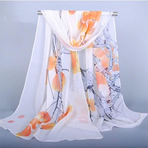 Floral Chiffon Silk Shawl Scarf 2017 Luxury Brand Pareo Beach Bandana Wrap Capes Scarves Poncho Headband Hijab Sjaal