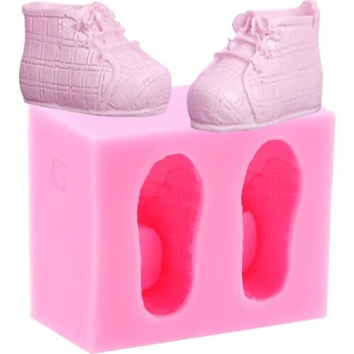 Silicone Bakeware Soap Mold Fondant Sugar Chocolate Mold 3d Baby Shoes Shape Cake Mold DIY Cake Decoration Tools