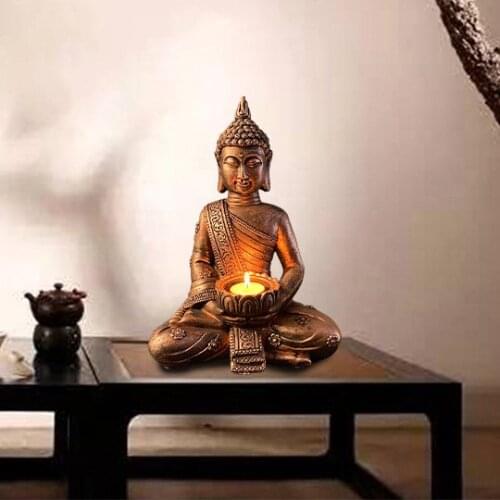 Resin handicraft Buddha statue candlesticke spa beauty salon decoration