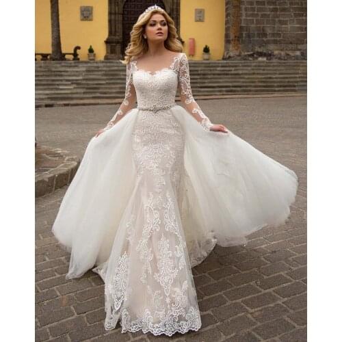 Wedding Dress Robe De Mariee 2020 New Elegant Three Quarter Sleeve Ball Gown Princess Luxury Lace Vestido De Noiva Customize