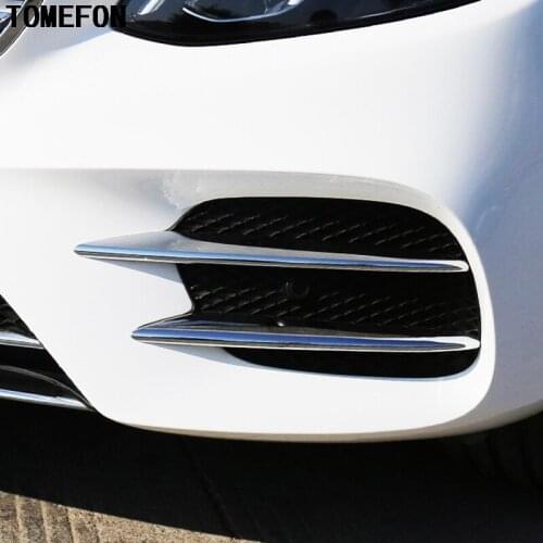 TOMEFON 4pcs For Mercedes Benz E Class W213 2016 2017 ABS Chrome Front Fog Lamp Cover Exterior Trim
