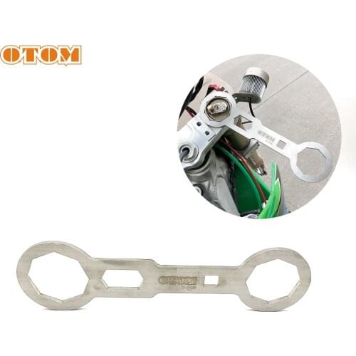 OTOM Motorcycle 45.5mm/50.5mm Fork Cap Wrench Stainless Steel Universal Spanner Motorcross Maintenance Tools Accessories Parts