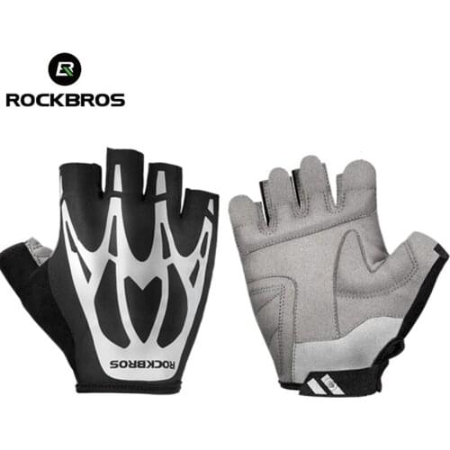 ROCKBROS Cycling Gloves MTB Road Bike Gloves Outdoor Sport Men Women Fitness Summer Autumn Half Finger Reflective Bicycle Gloves