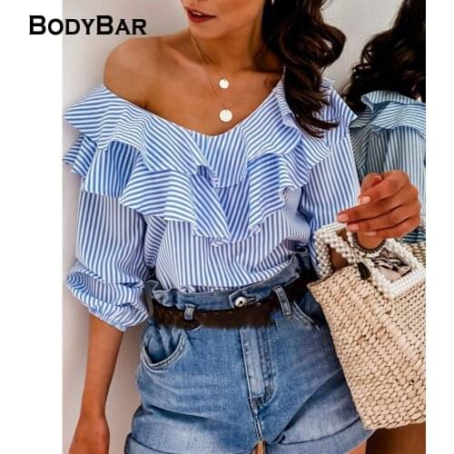 Female Blouse Striped Shirt Top Spring Full Sleeve Casual Shirts For Ladies Sexy V Neck Blouse Women Top Beach Casual Shirts Tee