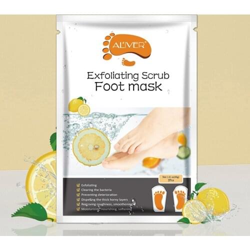 1Pair=2pcs Lemon Foot Mask Exfoliating Renewal Pedicure Remove Dead Skin Heel Socks Peeling Foot Care TSLM2