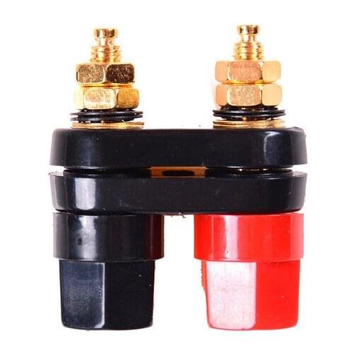 1PCS Banana plugs Couple Terminals Red Black Connector Amplifier binding post Speaker Plug Jack Electrical Equipment Accessories